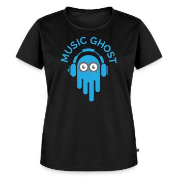 music ghost Symbol Logo icon lustig Gespenst Musik - Frauen Premium Bio T-Shirt - Schwarz - Vorne - Selfina (174cm)