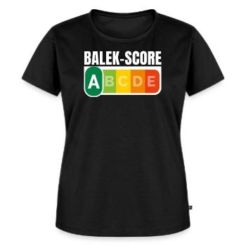BALEK-SCORE - Humour noir - T-shirt Premium bio Femme - noir - Devant - Selfina (174cm)