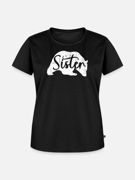 Schwester Schwein Silhouette - Frauen Premium Bio T-Shirt - Schwarz