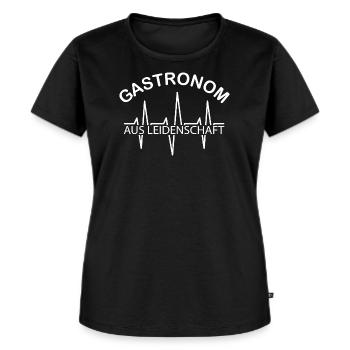 Gastronom aus Leidenschaft Puls Herzschlag - Frauen Premium Bio T-Shirt - Schwarz - Vorne - Selfina (174cm)