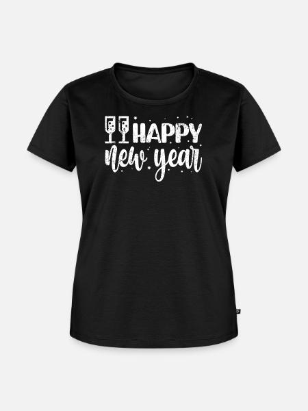 Neujahrsfestliches Skript & Schneeflocken - Frauen Premium Bio T-Shirt - Schwarz