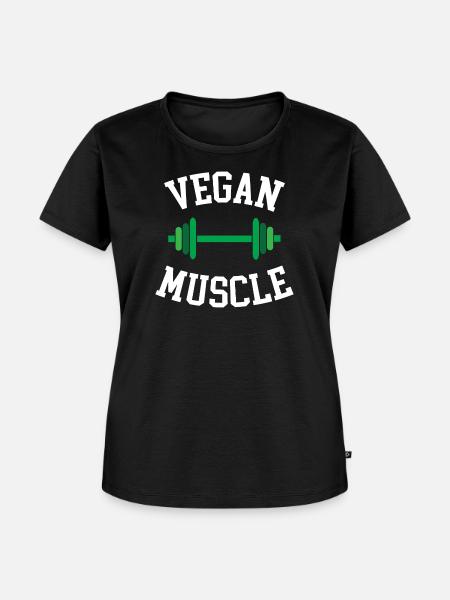 Vegane Muskeln - Frauen Premium Bio T-Shirt - Schwarz