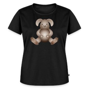 zuckersüßer goldiger Hase als tierischer Begleiter - Frauen Premium Bio T-Shirt - Schwarz - Vorne - Selfina (174cm)