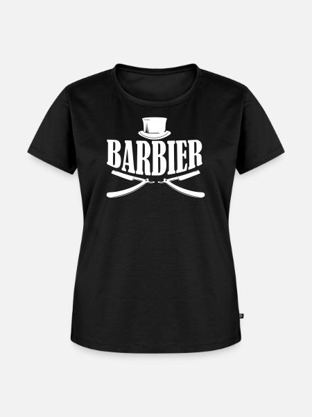 barber barbier shirt - Frauen Premium Bio T-Shirt - Schwarz