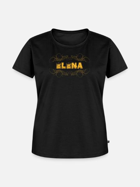 ELENA Schriftzug verziert - Frauen Premium Bio T-Shirt - Schwarz