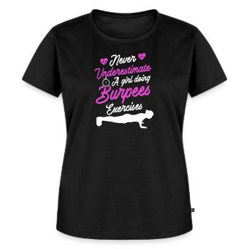 Design Burpees - T-shirt Premium bio Femme - noir - Devant - Selfina (174cm)