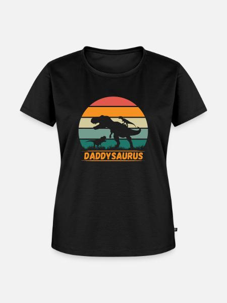 DADDYSAURUS - Frauen Premium Bio T-Shirt - Schwarz