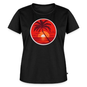Coucher de soleil - T-shirt Premium bio Femme - noir - Devant - Selfina (174cm)