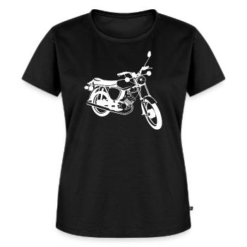 simson s51 Moped Legende Illustration Motorrad DDR - Frauen Premium Bio T-Shirt - Schwarz - Vorne - Selfina (174cm)