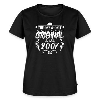 2007 - Baujahr 2007 - Jahrgang 2007 - Frauen Premium Bio T-Shirt - Schwarz - Vorne - Selfina (174cm)