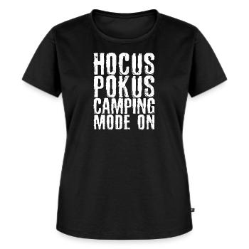 Relaxen Camping Wanderer Statement Ferien Campen - Frauen Premium Bio T-Shirt - Schwarz - Vorne - Selfina (174cm)