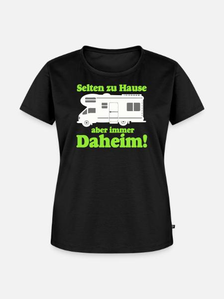 Selten zu Hause, Immer Daheim - Frauen Premium Bio T-Shirt - Schwarz