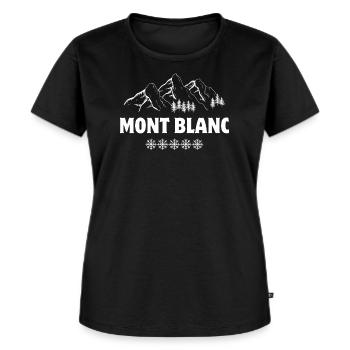Mont Blanc, Skigebiet, Skifahren - Frauen Premium Bio T-Shirt - Schwarz - Vorne - Selfina (174cm)