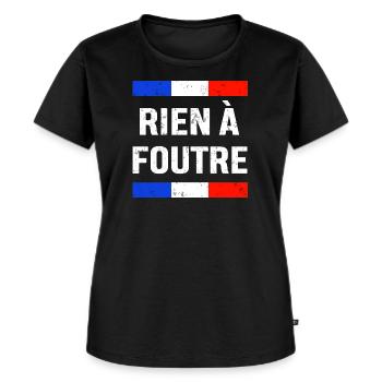 T SHIRT RIEN À FOUTRE_FRANCE - T-shirt Premium bio Femme - noir - Devant - Selfina (174cm)