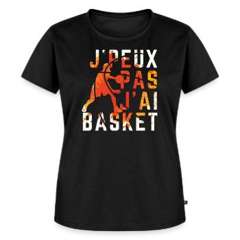 J peux pas j ai Basket - T-shirt Premium bio Femme - noir - Devant - Selfina (174cm)