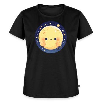 The Smiling Moon - Women's Premium Organic T-shirt - black - Front - Selfina (174cm)