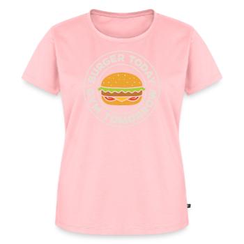 Burger today, gym tomorrow - Frauen Premium Bio T-Shirt - Rosa - Vorne - AI Model Female 172 dark (172cm)