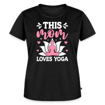 Diese Mutter liebt Yoga - Frauen Premium Bio T-Shirt - Schwarz - Vorne - Selfina (174cm)