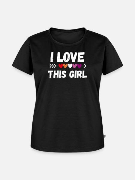 Lesbe. Ich liebe dieses Mädchen - Frauen Premium Bio T-Shirt - Schwarz
