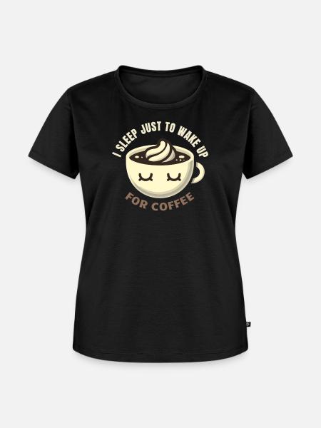 Kaffeesüchtige - Frauen Premium Bio T-Shirt - Schwarz