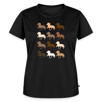 Islandpferd - Frauen Premium Bio T-Shirt - Schwarz - Vorne - Selfina (174cm)