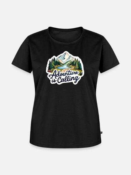 Adventure Is Calling Illustration Design - Frauen Premium Bio T-Shirt - Schwarz