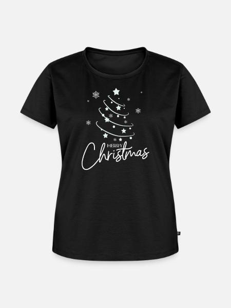 Weihnachtsstern Spirale Stil - Frauen Premium Bio T-Shirt - Schwarz
