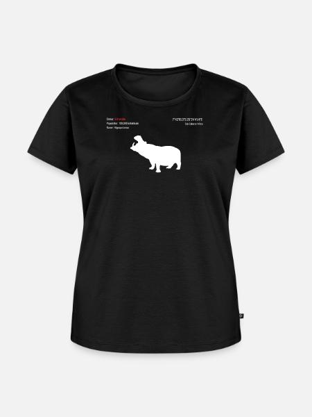 Nilpferd - Frauen Premium Bio T-Shirt - Schwarz