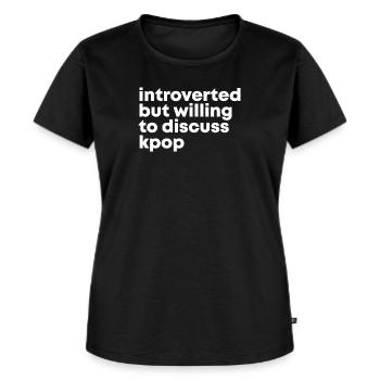 k pop - Frauen Premium Bio T-Shirt - Schwarz - Vorne - Selfina (174cm)