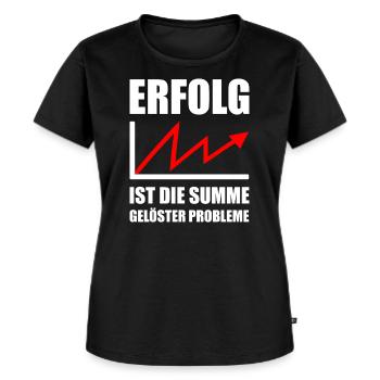 Erfolg Summe gelöster Probleme Motivation - Frauen Premium Bio T-Shirt - Schwarz - Vorne - Selfina (174cm)