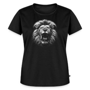 Brüllender Löwe - Frauen Premium Bio T-Shirt - Schwarz - Vorne - Selfina (174cm)
