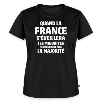 France, I am French, long live France - Women's Premium Organic T-shirt - black - Front - Selfina (174cm)