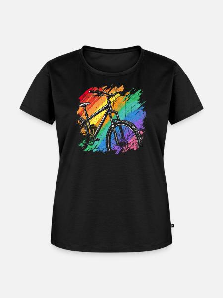 Lebendiger Fahrrad-Kunstdruck - Frauen Premium Bio T-Shirt - Schwarz