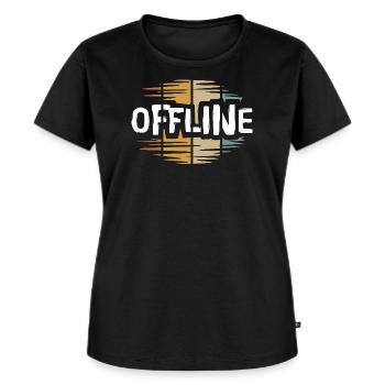 vintage offline Schriftzug - retro digital detox - Frauen Premium Bio T-Shirt - Schwarz - Vorne - Selfina (174cm)