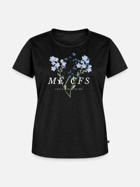 ME/CFS Flowers white - Frauen Premium Bio T-Shirt - Schwarz
