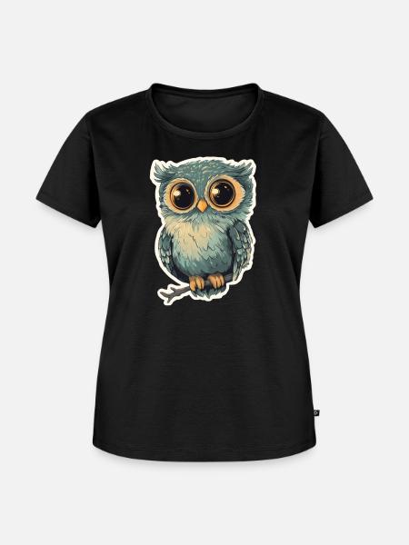Eule - Frauen Premium Bio T-Shirt - Schwarz