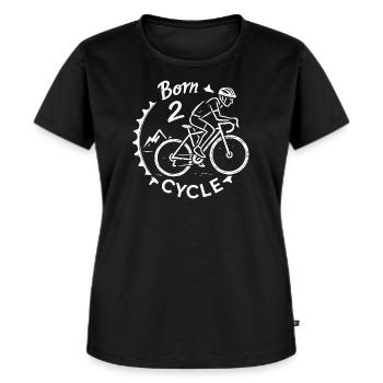 Born 2 Ride Bike Motif - Vrouwen Premium Bio T-shirt - zwart - Voor - Selfina (174cm)