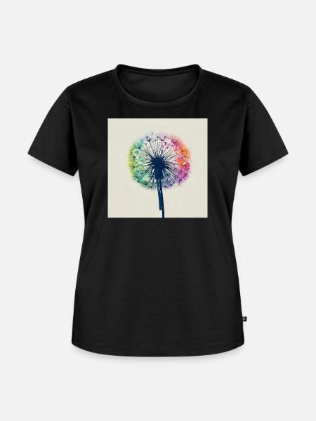 Bunter Pusteblumen-Aquarell - Frauen Premium Bio T-Shirt - Schwarz