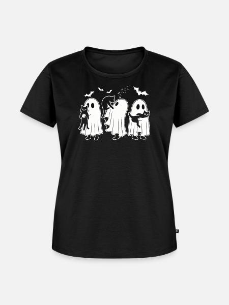 Halloween Cat Lovers - Frauen Premium Bio T-Shirt - Schwarz
