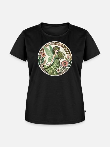 Verzauberte Waldfee Design - Frauen Premium Bio T-Shirt - Schwarz