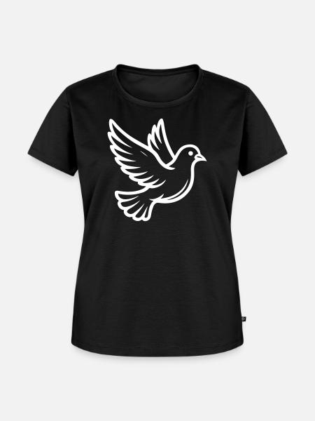 Friedenstaube Taube - Frauen Premium Bio T-Shirt - Schwarz