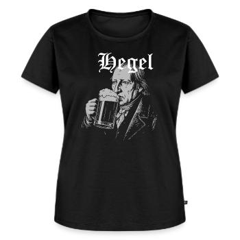Hegel trinkt Craft Beer - Frauen Premium Bio T-Shirt - Schwarz - Vorne - Selfina (174cm)