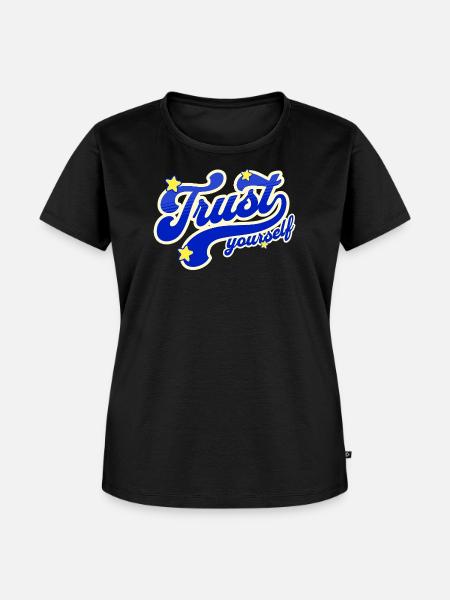Selbstvertrauen Sternenskript - Frauen Premium Bio T-Shirt - Schwarz