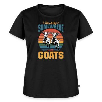 Funny Farm Animal Goat - Women's Premium Organic T-shirt - black - Front - Selfina (174cm)