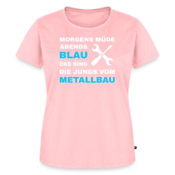 Metallbau Metallbauer Schlosser Stahlbau - Frauen Premium Bio T-Shirt - Rosa - Vorne - AI Model Female 172 dark (172cm)