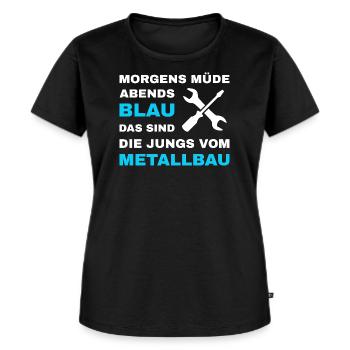 Metallbau Metallbauer Schlosser Stahlbau - Frauen Premium Bio T-Shirt - Schwarz - Vorne - Selfina (174cm)
