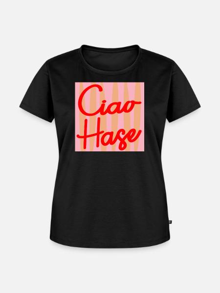 CIAO HASE SELBSTWERT - Frauen Premium Bio T-Shirt - Schwarz