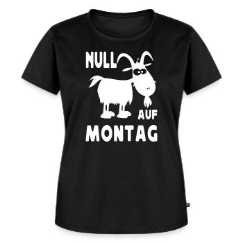 Null Bock Auf Montag Ziege Motiv - Frauen Premium Bio T-Shirt - Schwarz - Vorne - Selfina (174cm)