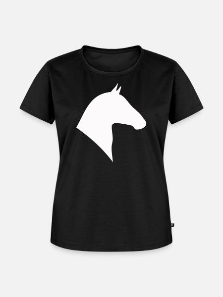Pferdekopf Silhouette - Frauen Premium Bio T-Shirt - Schwarz