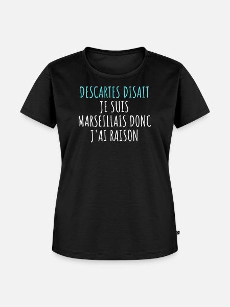 Philosophie Marseille - Parodie Descartes Sud - Frauen Premium Bio T-Shirt - Schwarz